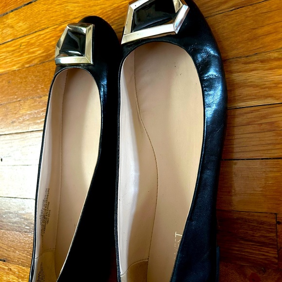 Nine West | Black Leather Ballet Flats - Picture 2 of 3